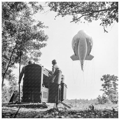 Vintage 1942 Photograph of U.S. Marines with Barrage Balloons at Parris Island - Available at KNOWOL