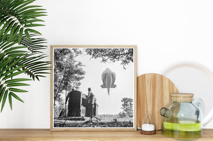 Vintage 1942 Photograph of U.S. Marines with Barrage Balloons at Parris Island - Available at KNOWOL