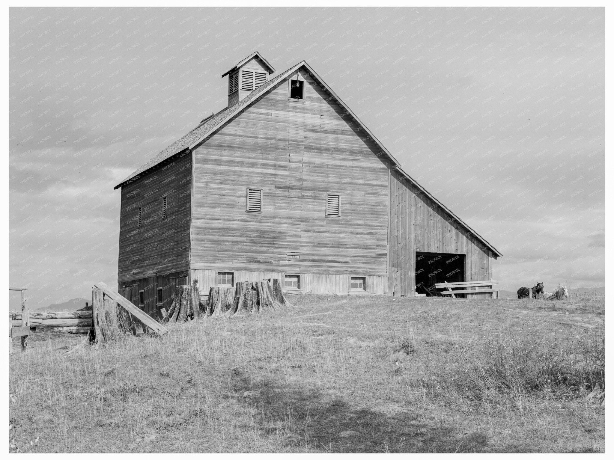 Vintage Barn of a Settler in Boundary County Idaho 1939 - Available at KNOWOL