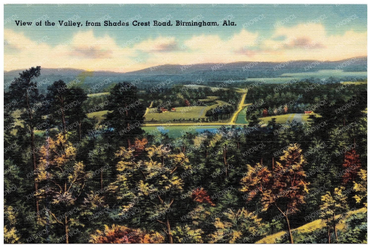 Vintage Birmingham Alabama Valley Postcard 1930 - 1945 - Available at KNOWOL