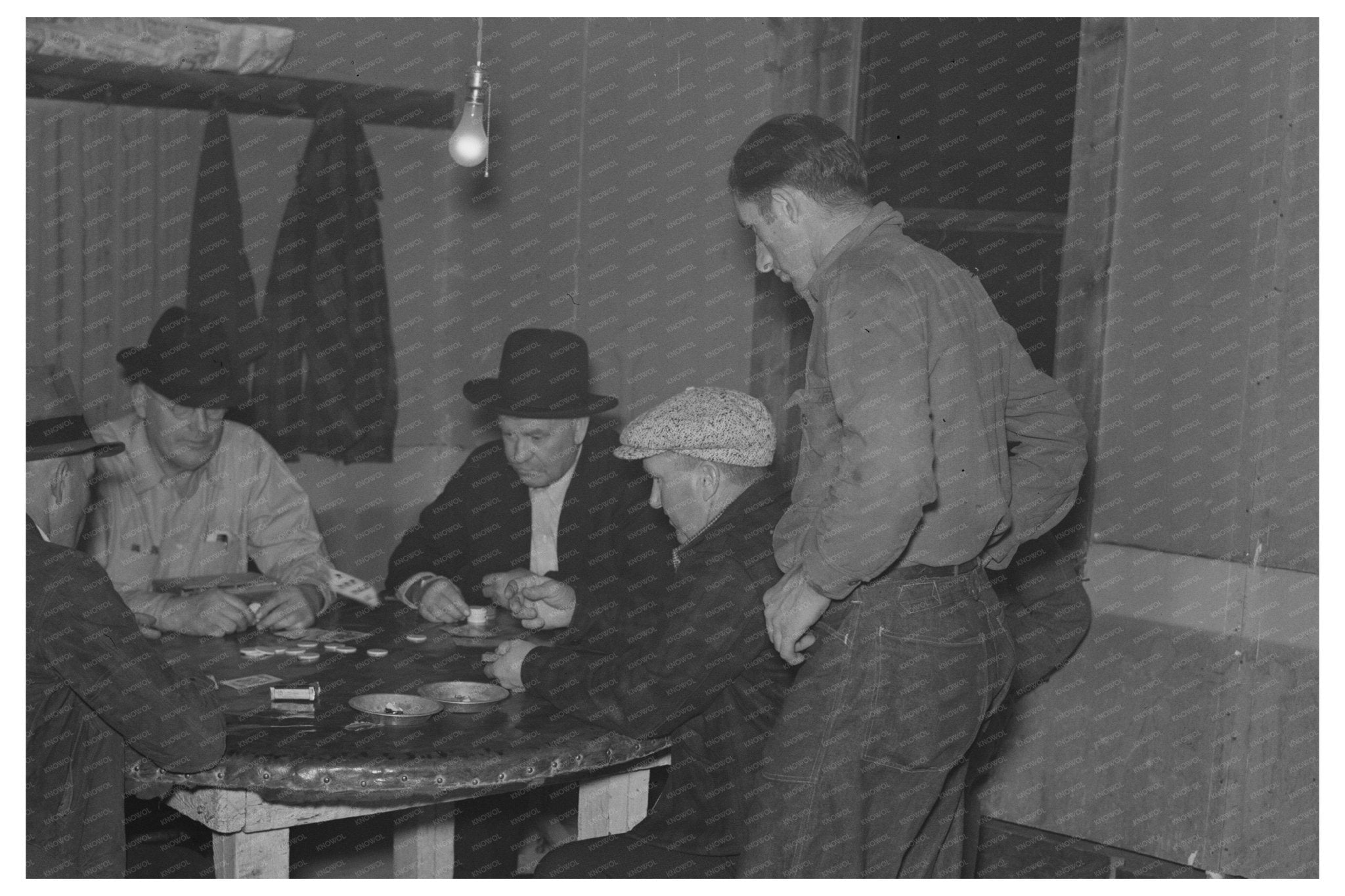 Vintage Card Game in Craigville Saloon 1937 - Available at KNOWOL