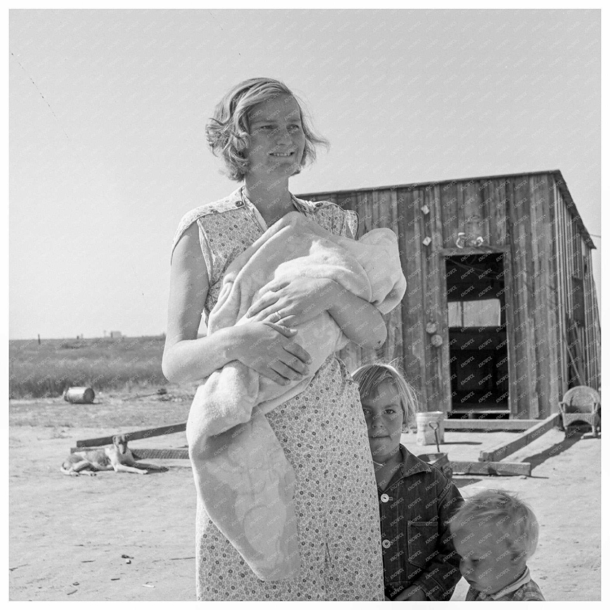 Vintage Family in Rural Rehabilitation Tulare County 1938 - Available at KNOWOL