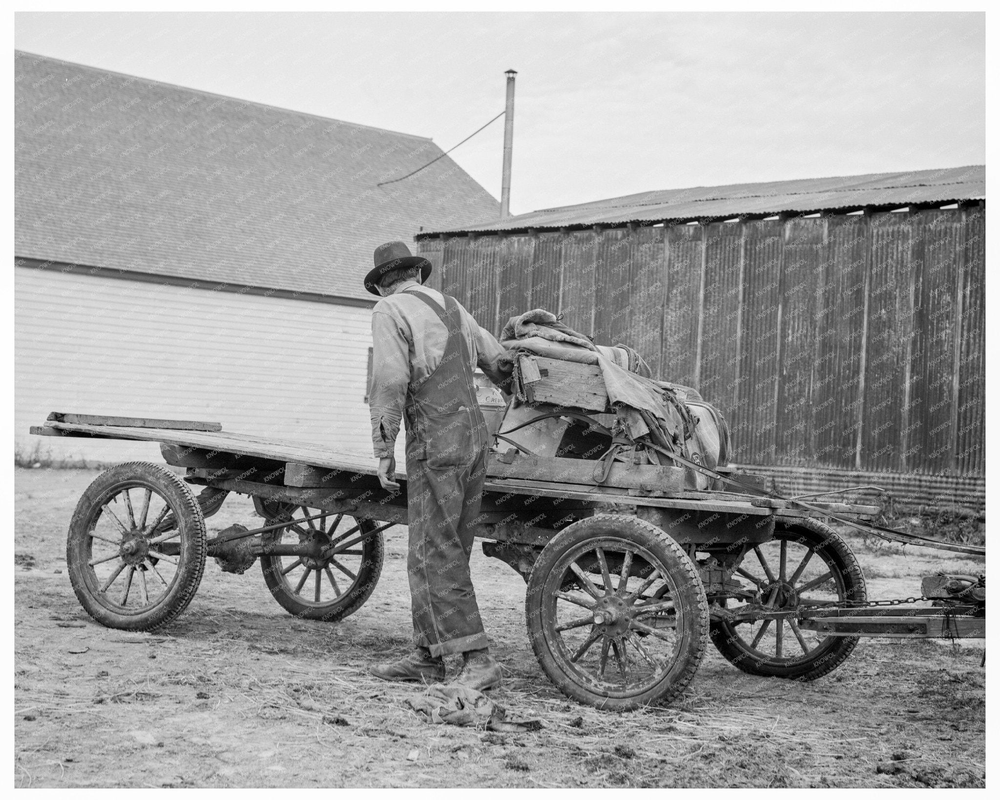 Vintage Farmers Wagon in Bonners Ferry Idaho 1939 - Available at KNOWOL