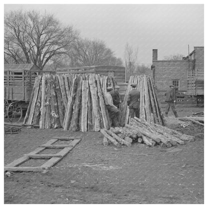 Vintage Fence Posts Aledo Illinois 1937 Agricultural Scene - Available at KNOWOL