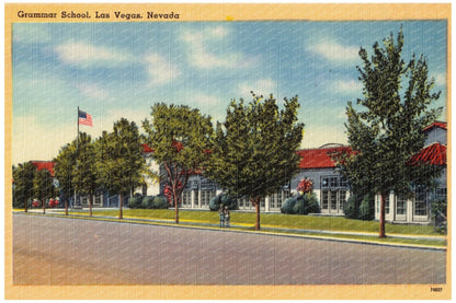 Vintage Grammar School Postcard Las Vegas 1930 - 1945 - Available at KNOWOL