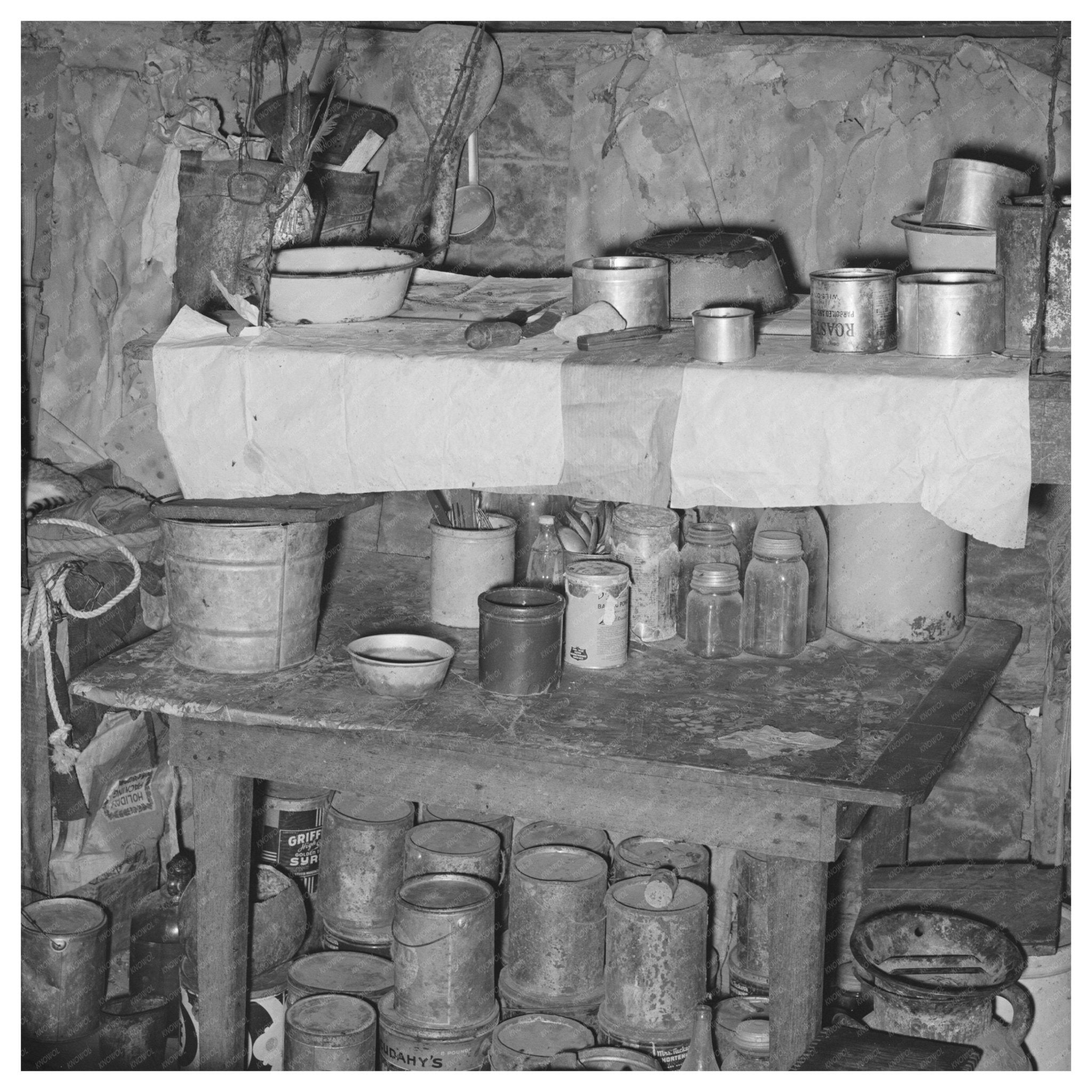 Vintage Kitchen of Arkansas Farm Home June 1939 - Available at KNOWOL