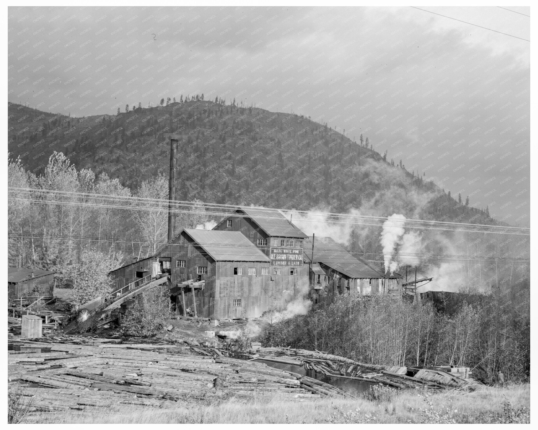 Vintage Lumber Mill in Boundary County Idaho 1939 - Available at KNOWOL