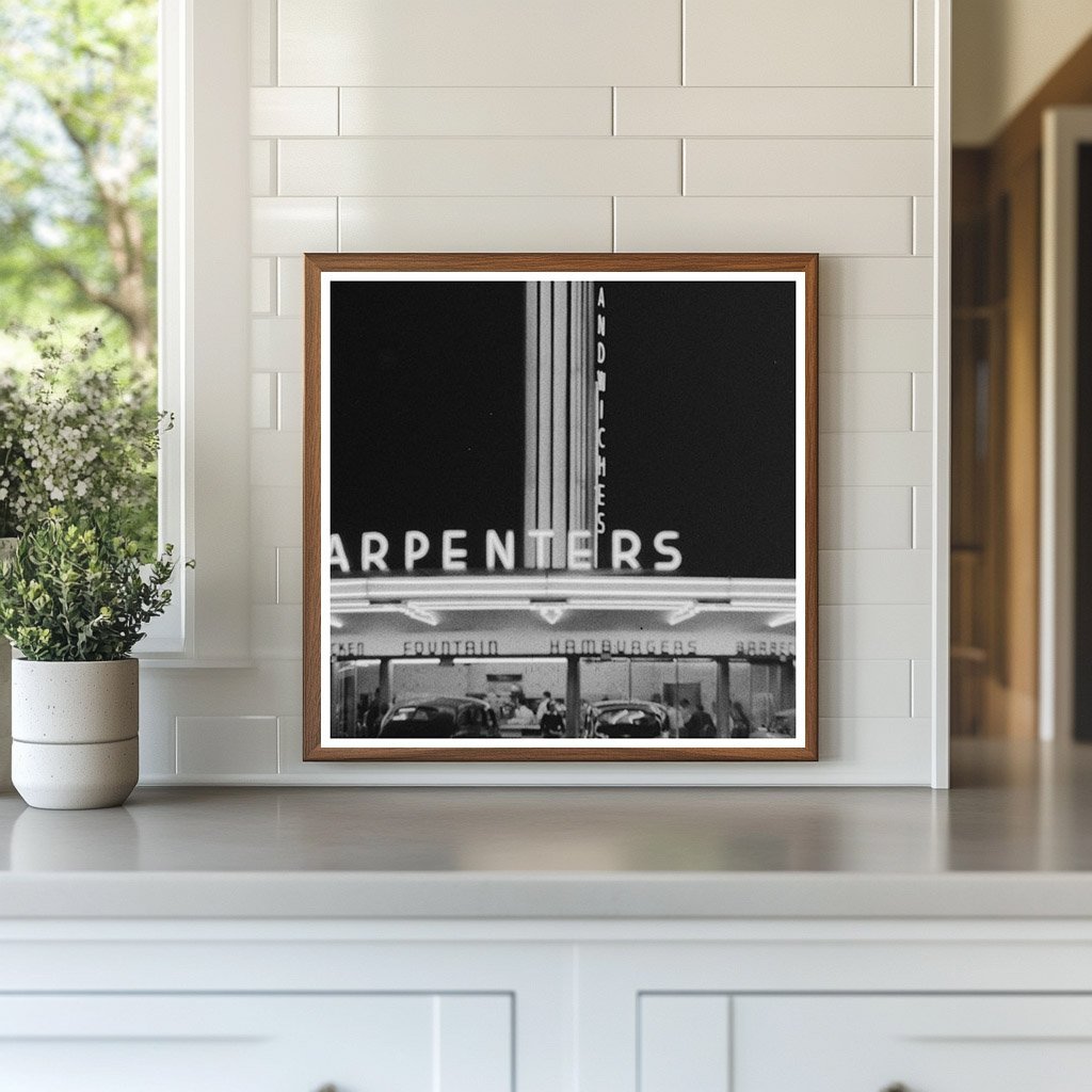 Vintage Neon Sign in Hollywood California 1942 - Available at KNOWOL