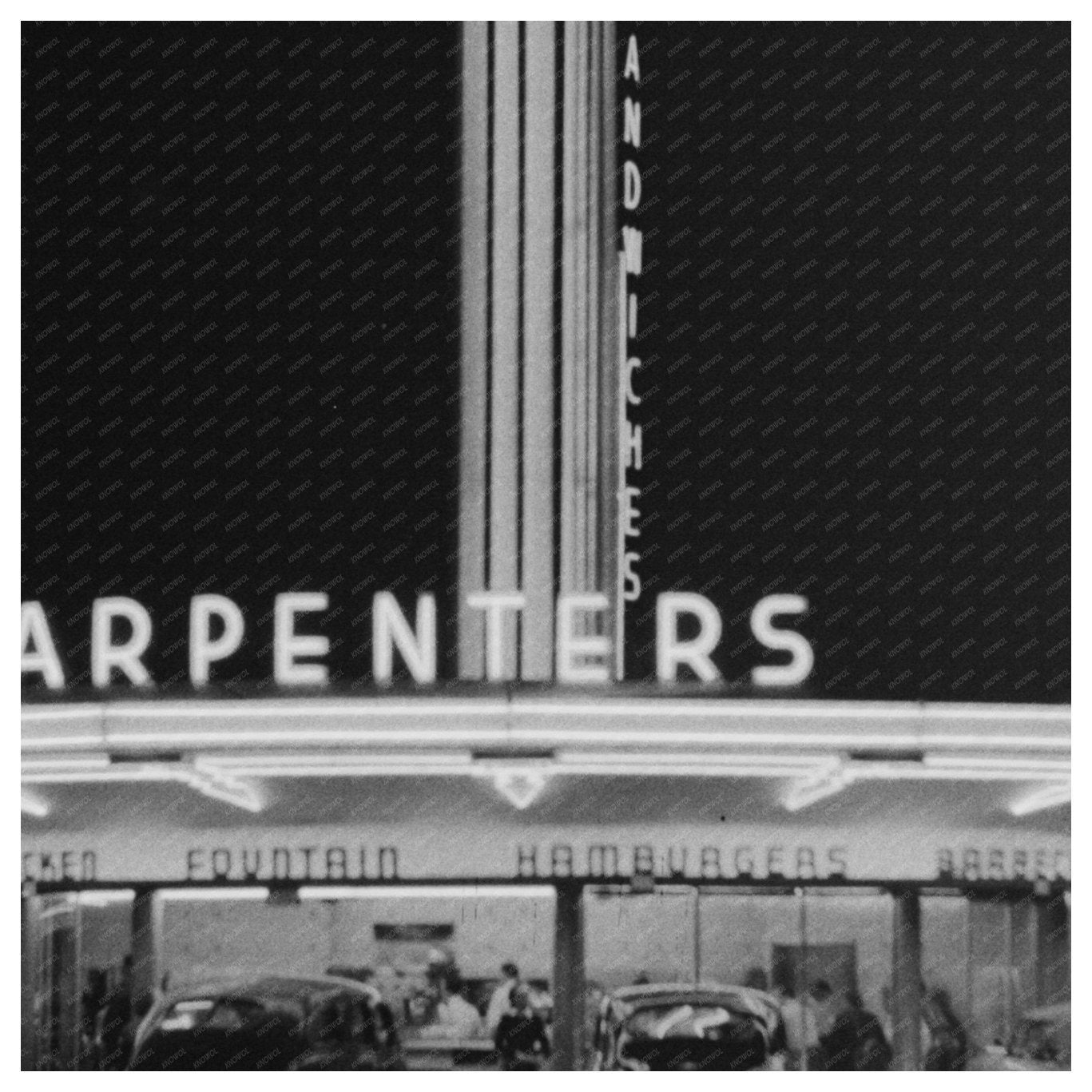 Vintage Neon Sign in Hollywood California 1942 - Available at KNOWOL