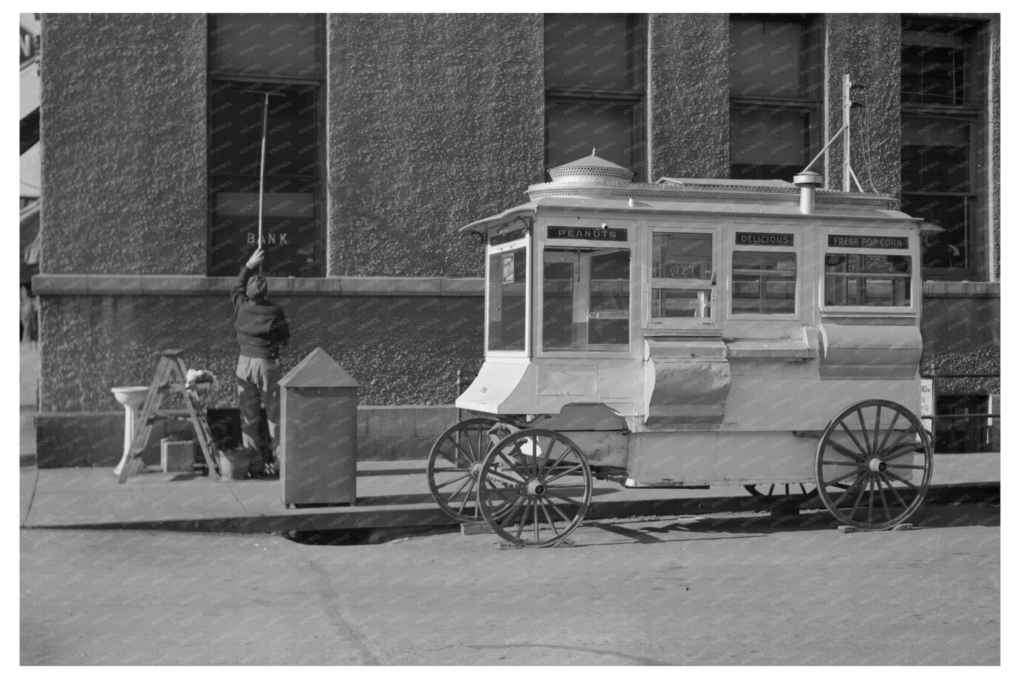 Vintage Peanut Cart in Ames Iowa November 1936 - Available at KNOWOL