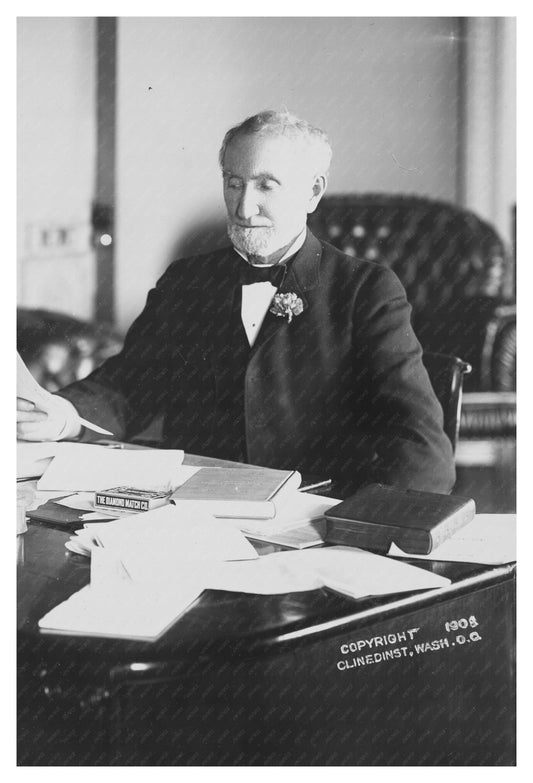 Vintage Photo of Speaker of the House Joseph G. Cannon Reading at Desk - Available at KNOWOL