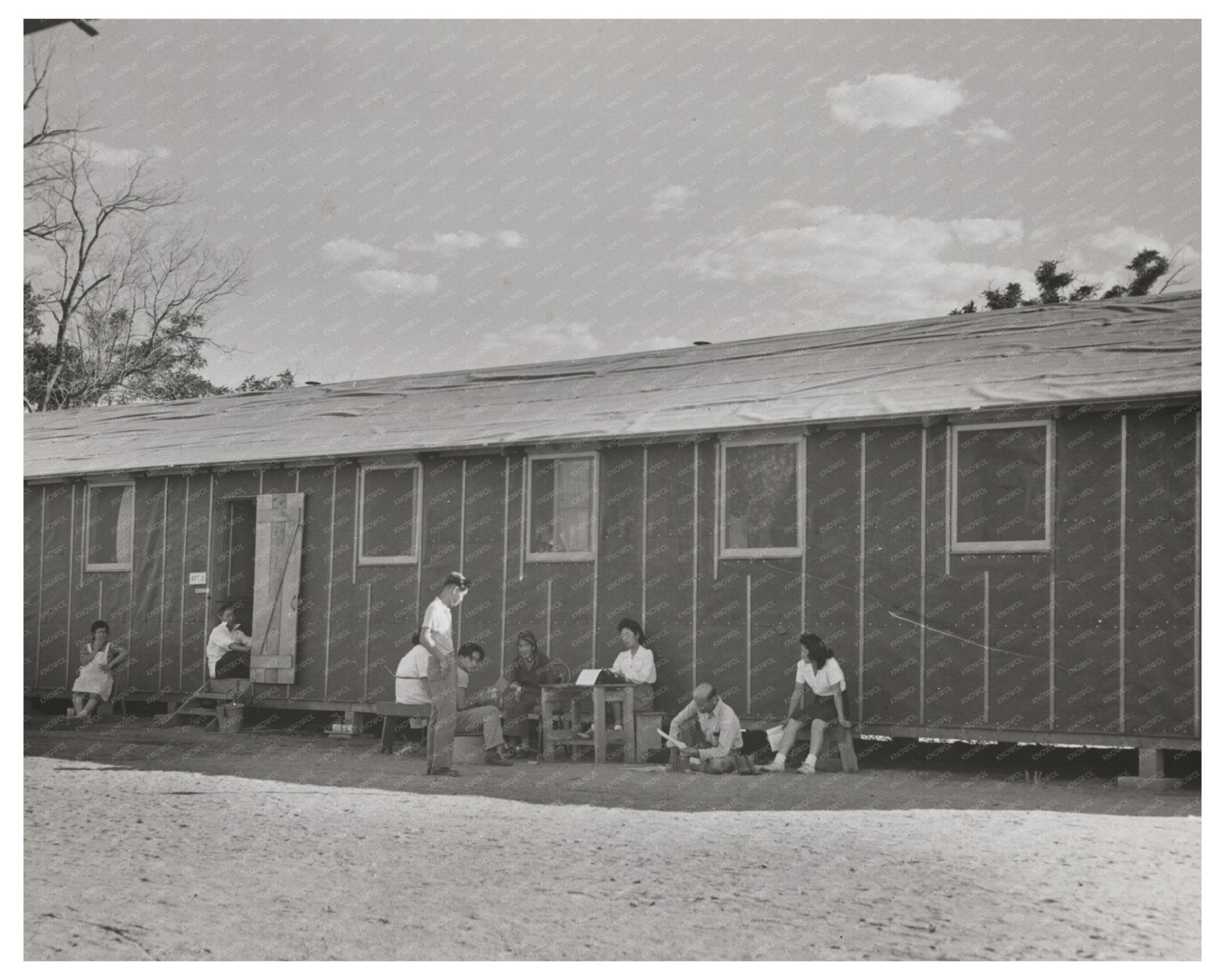 Vintage Photograph of Japanese Americans at Manzanar War Relocation Center 1942 - Available at KNOWOL