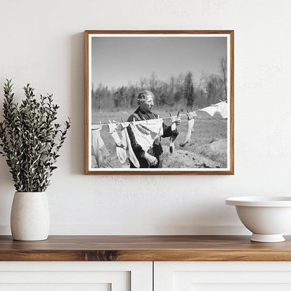 Vintage Photograph of John Bastia Hanging Laundry 1937 - Available at KNOWOL