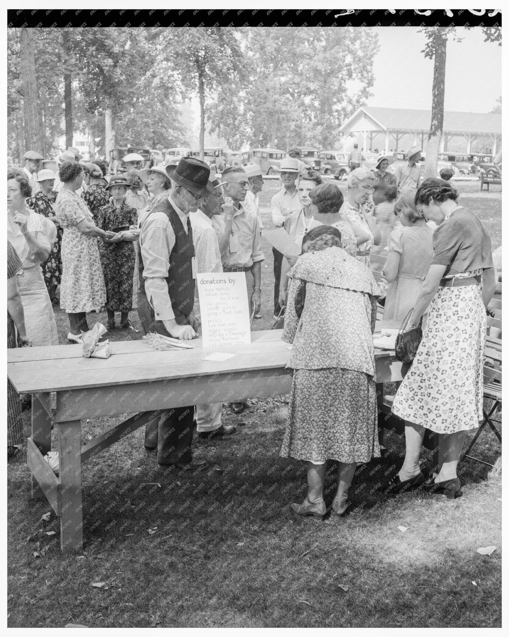 Vintage Picnic in Grants Pass Oregon August 1939 by the Rogue River - Available at KNOWOL