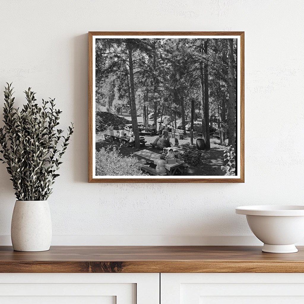 Vintage Picnic Scene in Klamath Falls Oregon 1942 - Available at KNOWOL
