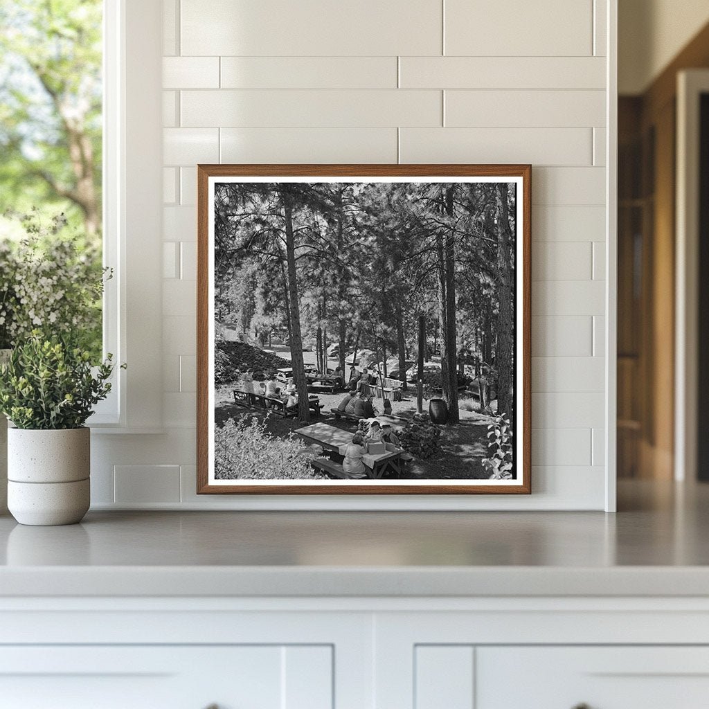 Vintage Picnic Scene in Klamath Falls Oregon 1942 - Available at KNOWOL