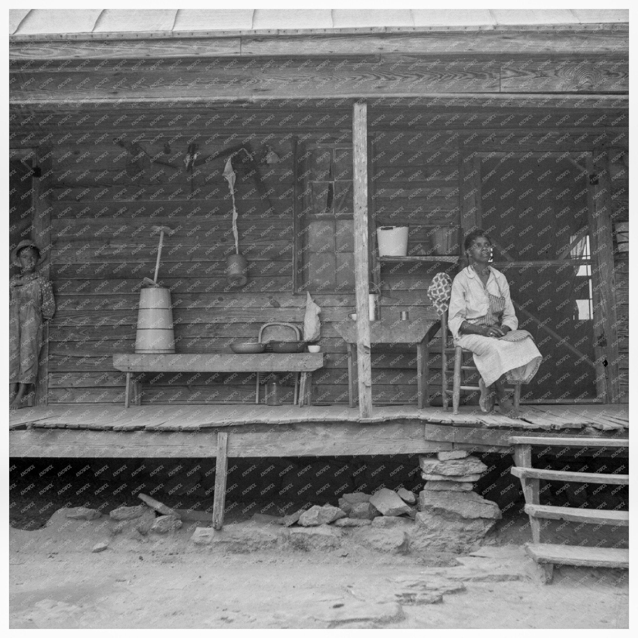 Vintage Porch of Tenant House Person County NC 1939 - Available at KNOWOL