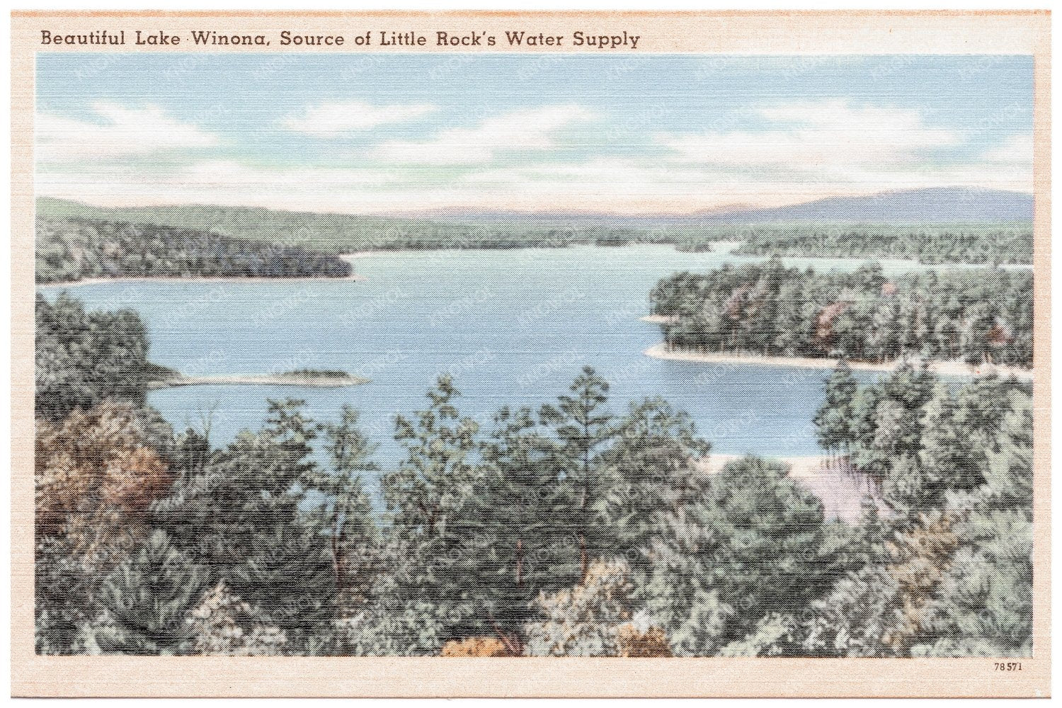 Vintage Postcard Beautiful Lake Winona Arkansas 1930 - 1945 - Available at KNOWOL