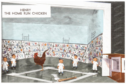 Vintage Postcard of Henry the Home Run Chicken 1930s - Available at KNOWOL