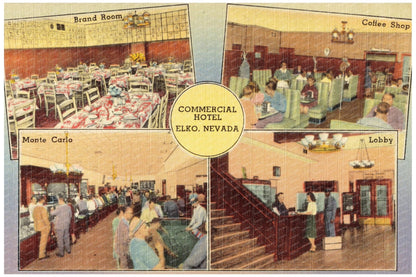 Vintage Postcard of The Commercial Hotel Elko Nevada 1930 - 1945 - Available at KNOWOL