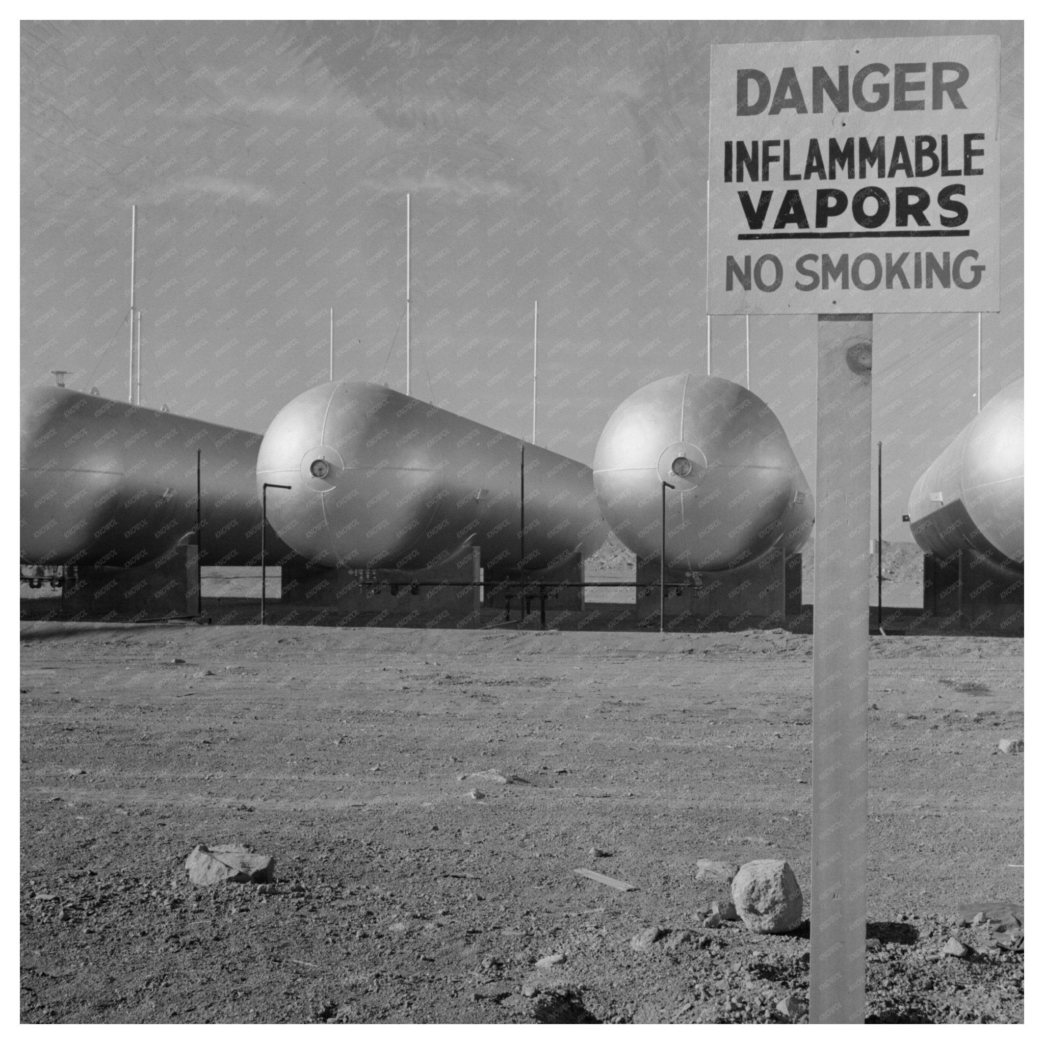 Vintage Propane Gas Tanks at Basic Magnesium Plant 1940s - Available at KNOWOL