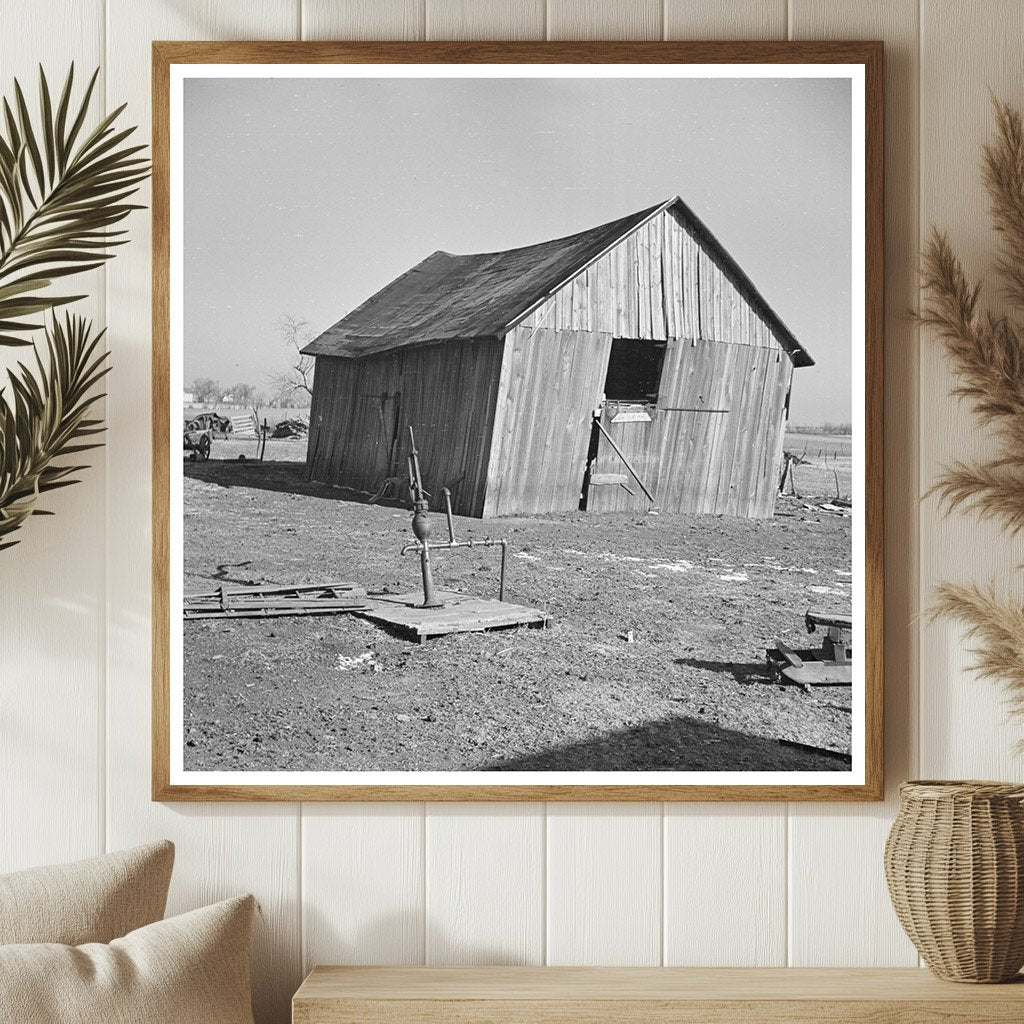 Vintage Pump and Barn on Farm in Seneca Illinois 1937 - Available at KNOWOL