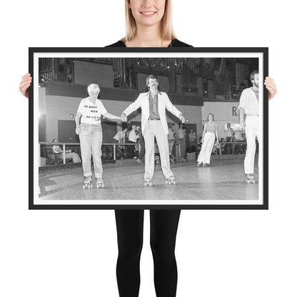 Vintage Roller - skating "SO MANY MEN, SO LITTLE TIME" Framed - Available at KNOWOL