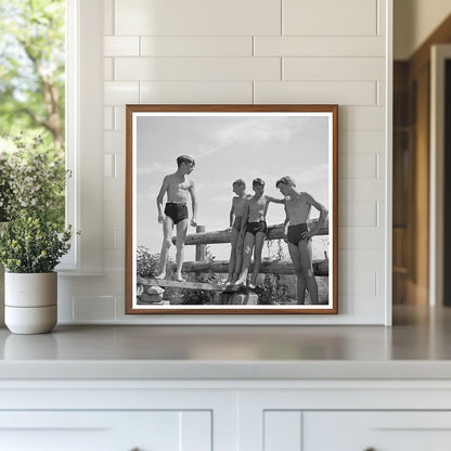 Vintage Schoolboys Swimming in Rupert Idaho 1942 - Available at KNOWOL