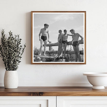 Vintage Schoolboys Swimming in Rupert Idaho 1942 - Available at KNOWOL