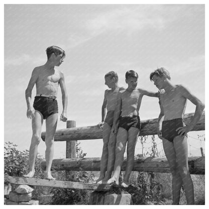 Vintage Schoolboys Swimming in Rupert Idaho 1942 - Available at KNOWOL