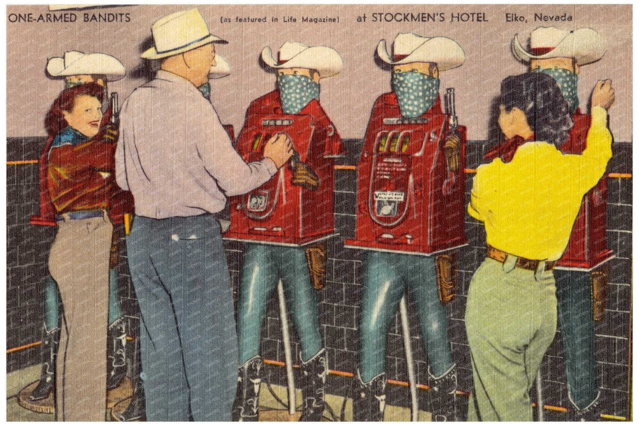 Vintage Slot Machines at Stockmens Hotel Elko 1930s - Available at KNOWOL