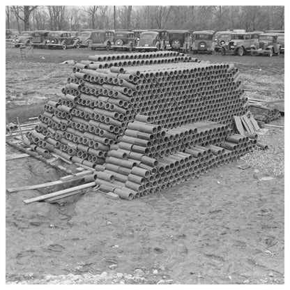 Vintage Soil Pipe Pile Greenhills Ohio February 1937 - Available at KNOWOL