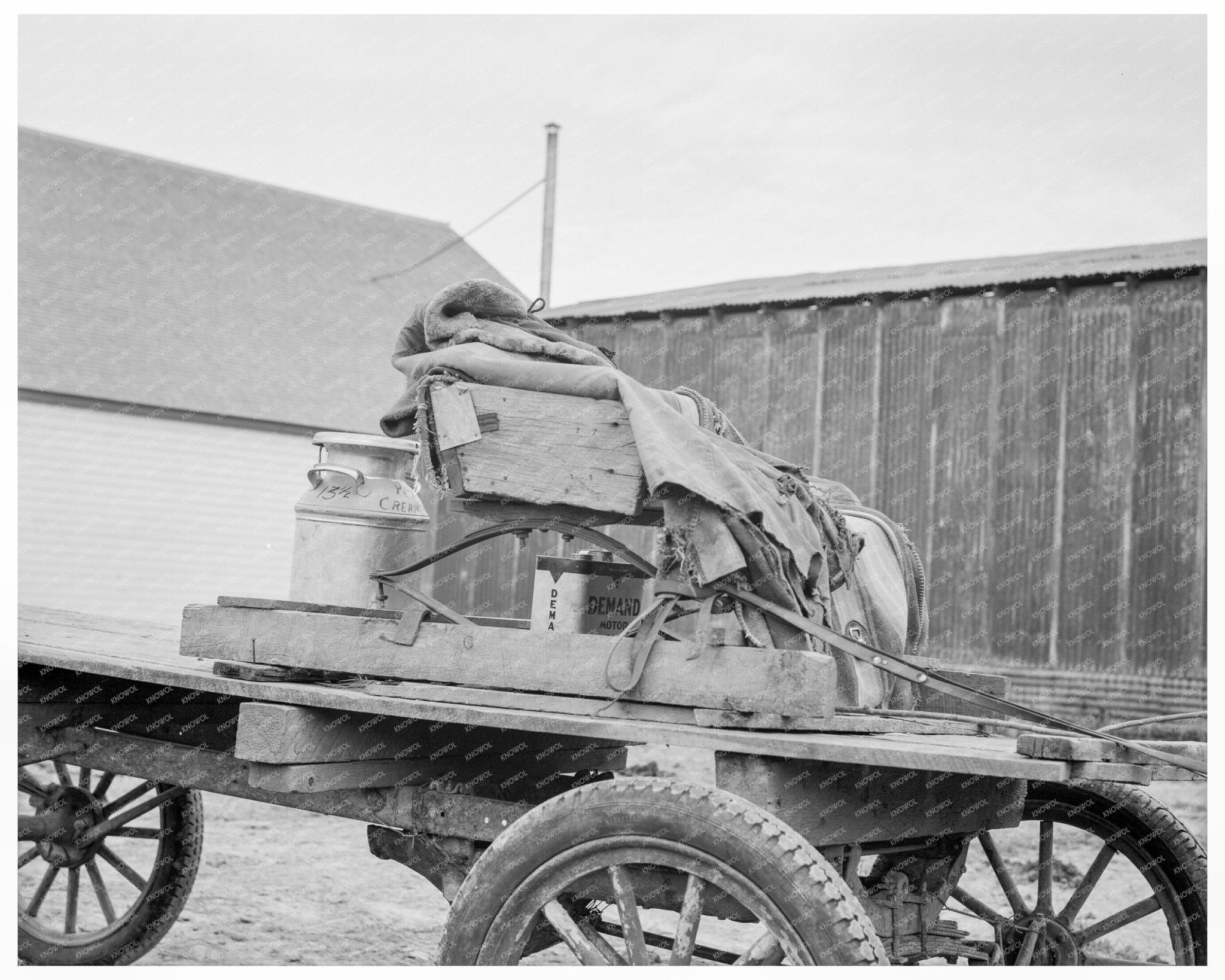 Vintage Stump Farmers Wagon in Bonners Ferry Idaho 1939 - Available at KNOWOL