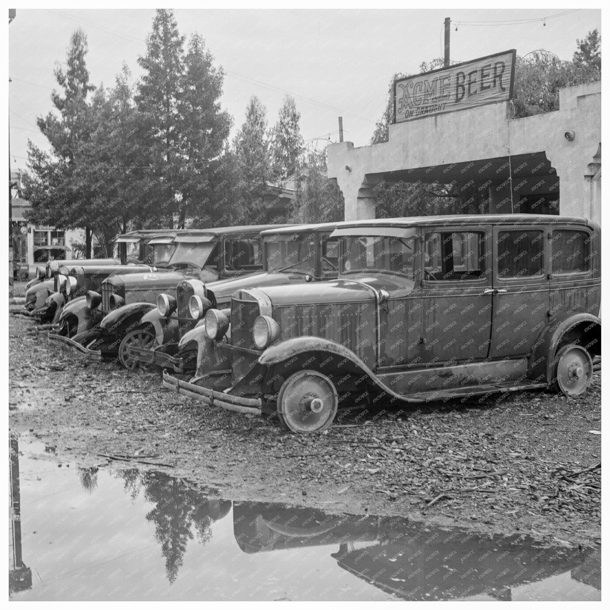 Vintage Used Car Display Highway 17 California 1939 - Available at KNOWOL
