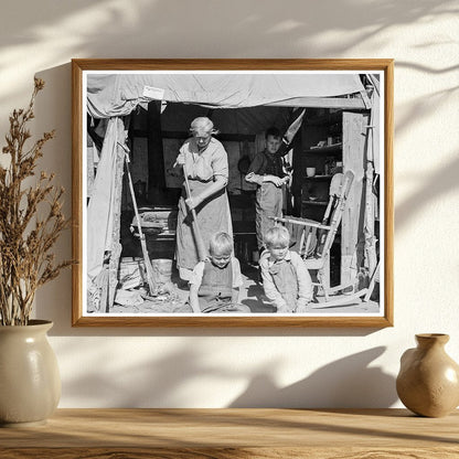 Vintage Woman with Grandchildren at Kern County Camp 1936 - Available at KNOWOL