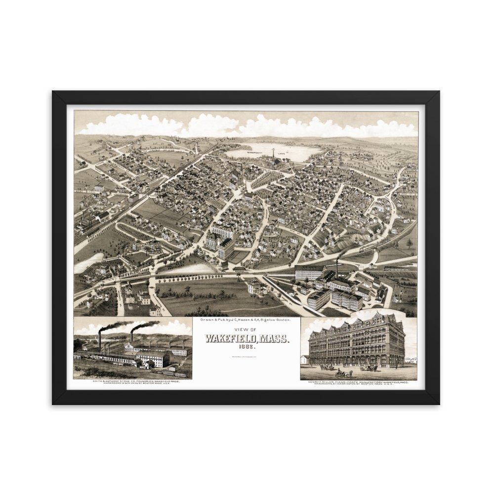 Wakefield MA 1882 Framed - Available at KNOWOL