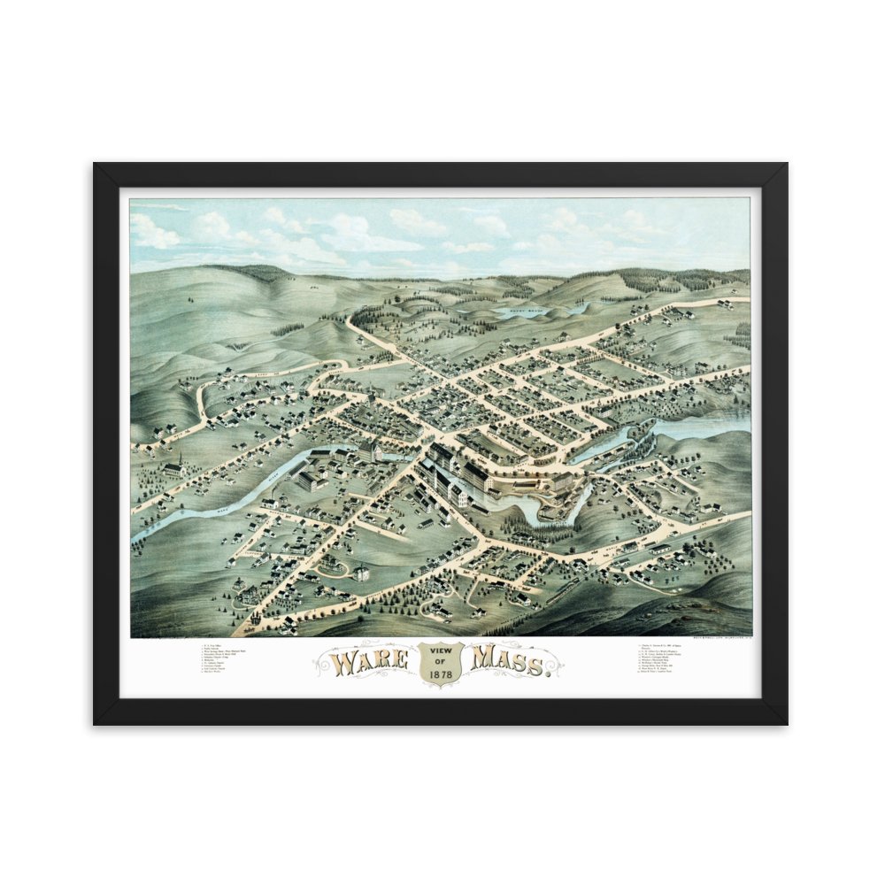 Ware, Massachusetts 1878 Framed - Available at KNOWOL