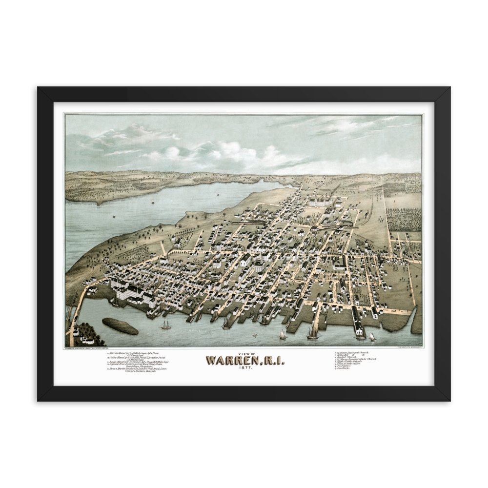 Warren, Rhode Island 1877 Framed - Available at KNOWOL