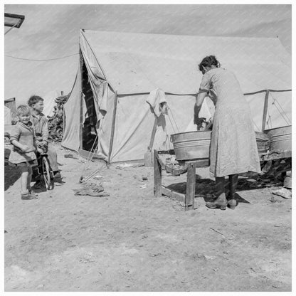 Washing Facilities for Migrant Families California 1937 - Available at KNOWOL