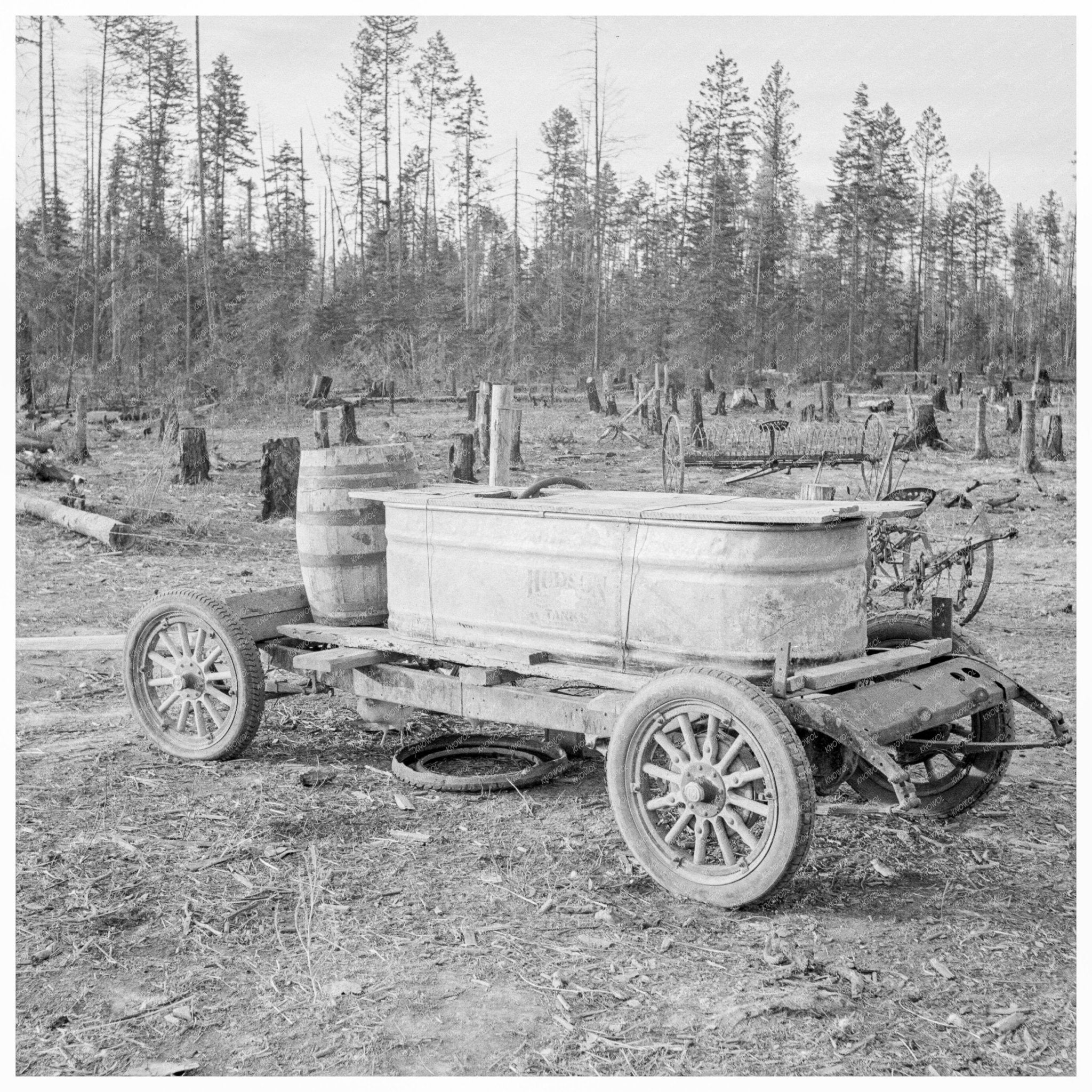 Water Tank on Stump Ranch Boundary County Idaho 1939 - Available at KNOWOL