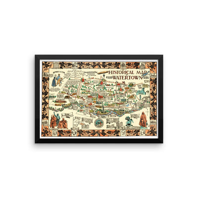 Watertown, MA Framed Historical Map, 1930 - Available at KNOWOL