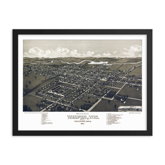 Waupun, WI 1885 Framed - Available at KNOWOL