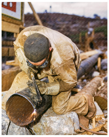 Welder at Douglas Dam Construction Tennessee Valley Authority June 1942 - Available at KNOWOL