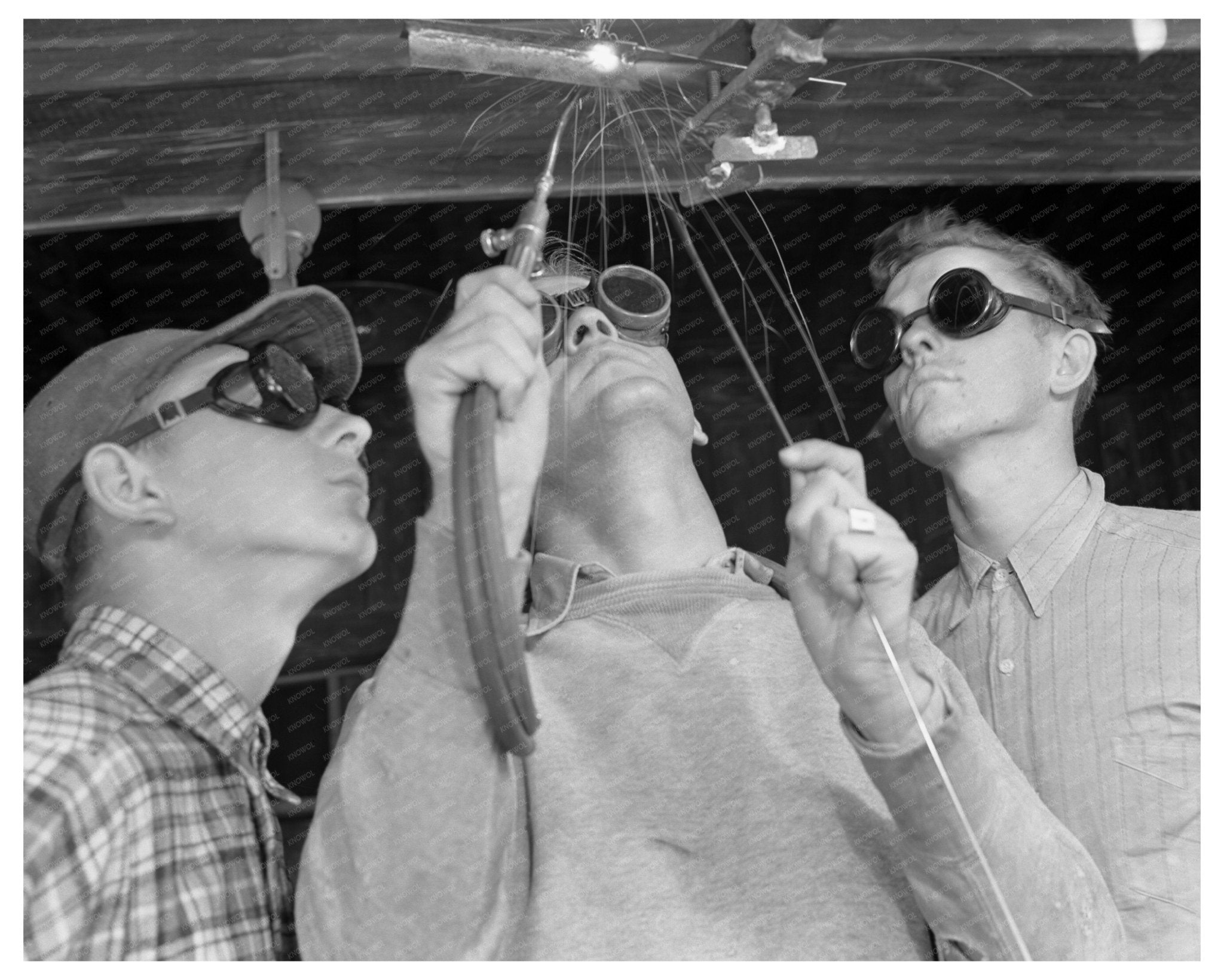 Welding Class at De Land Vocational School April 1942 - Available at KNOWOL