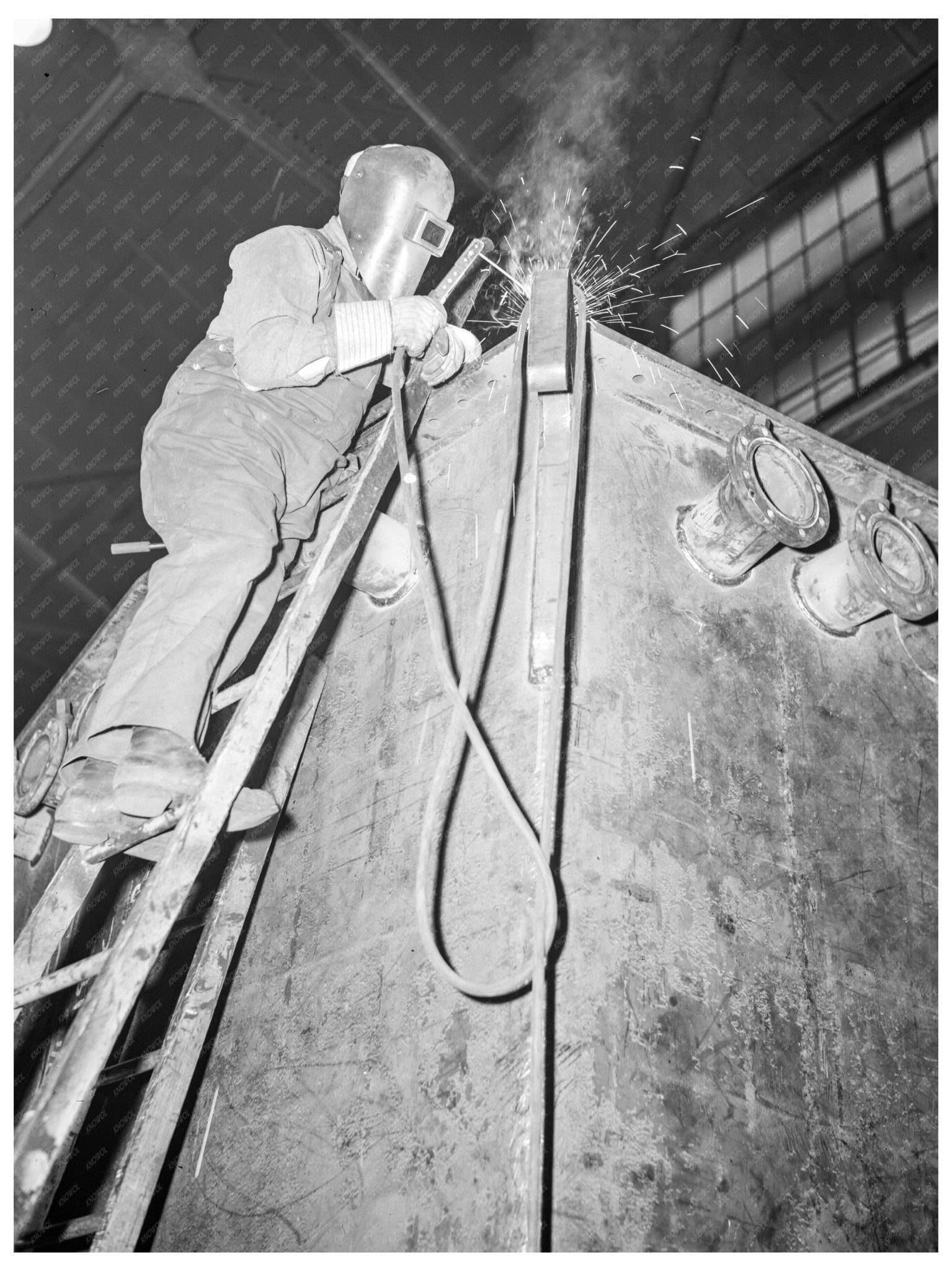 Welding pipes for power transformer tank February 1942 - Available at KNOWOL