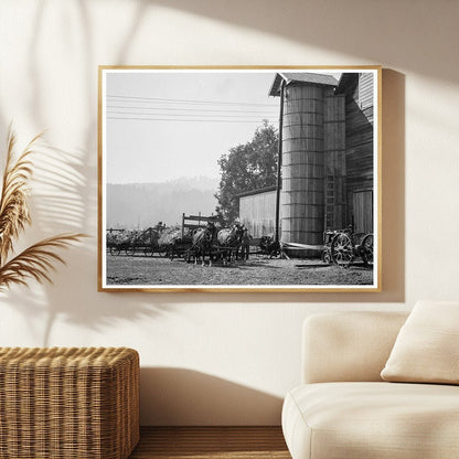 West Carlton Oregon Corn Storage Yard October 1939 - Available at KNOWOL