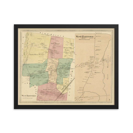 West Hartford, CT 1869 Framed - Available at KNOWOL