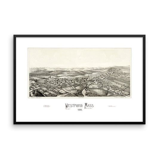 Westford, MA 1886 Framed - Available at KNOWOL