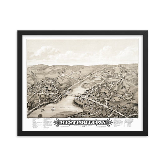 Westport, CT 1878 Framed - Available at KNOWOL