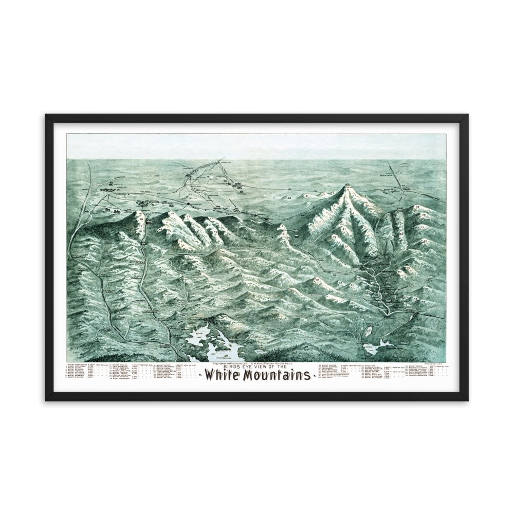 White Mountains of New Hampshire, 1890 Framed - Available at KNOWOL